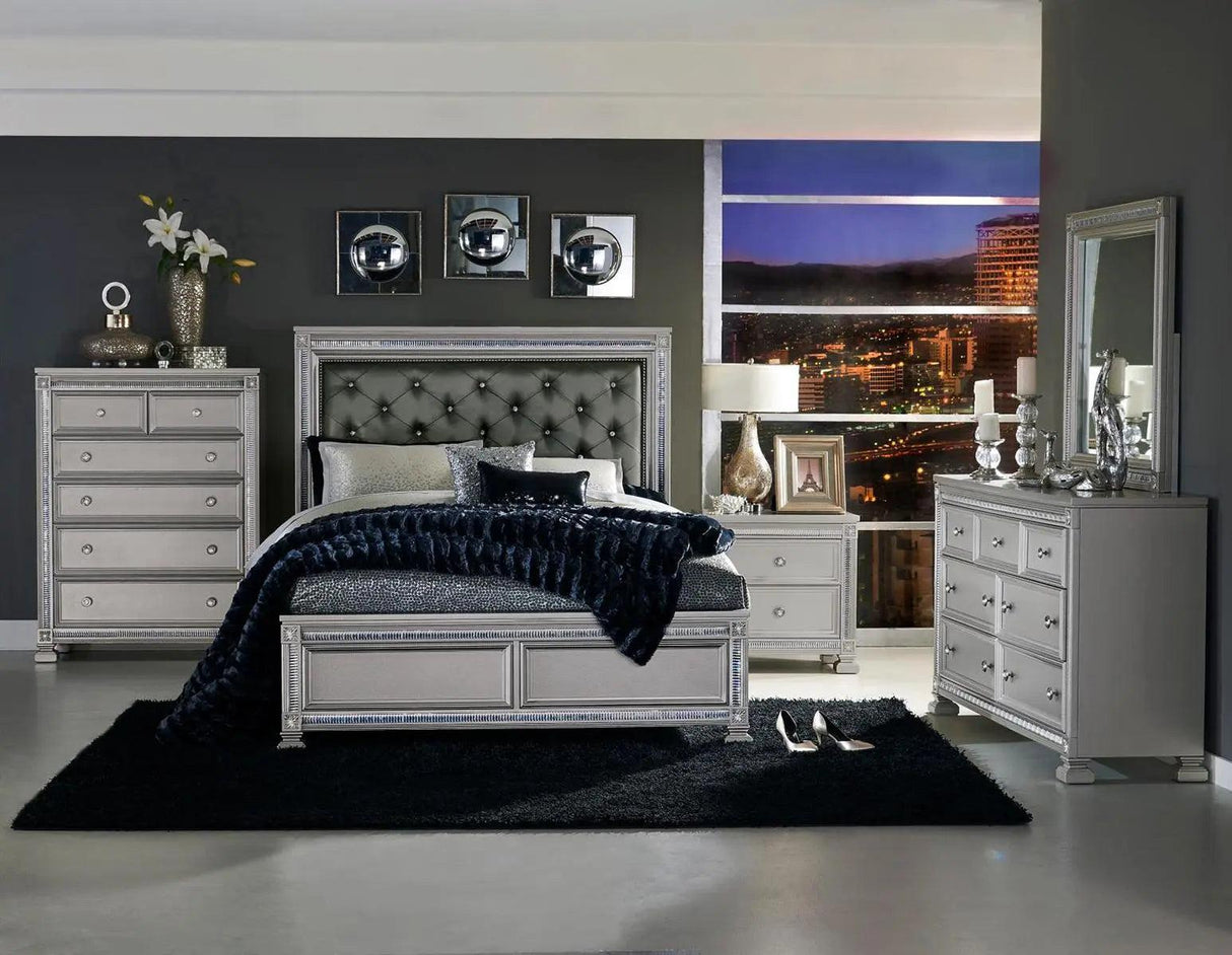 Bevelle 2 Drawer Nightstand In Silver 1958 - 4 | Homelegance | Home Elegance USA