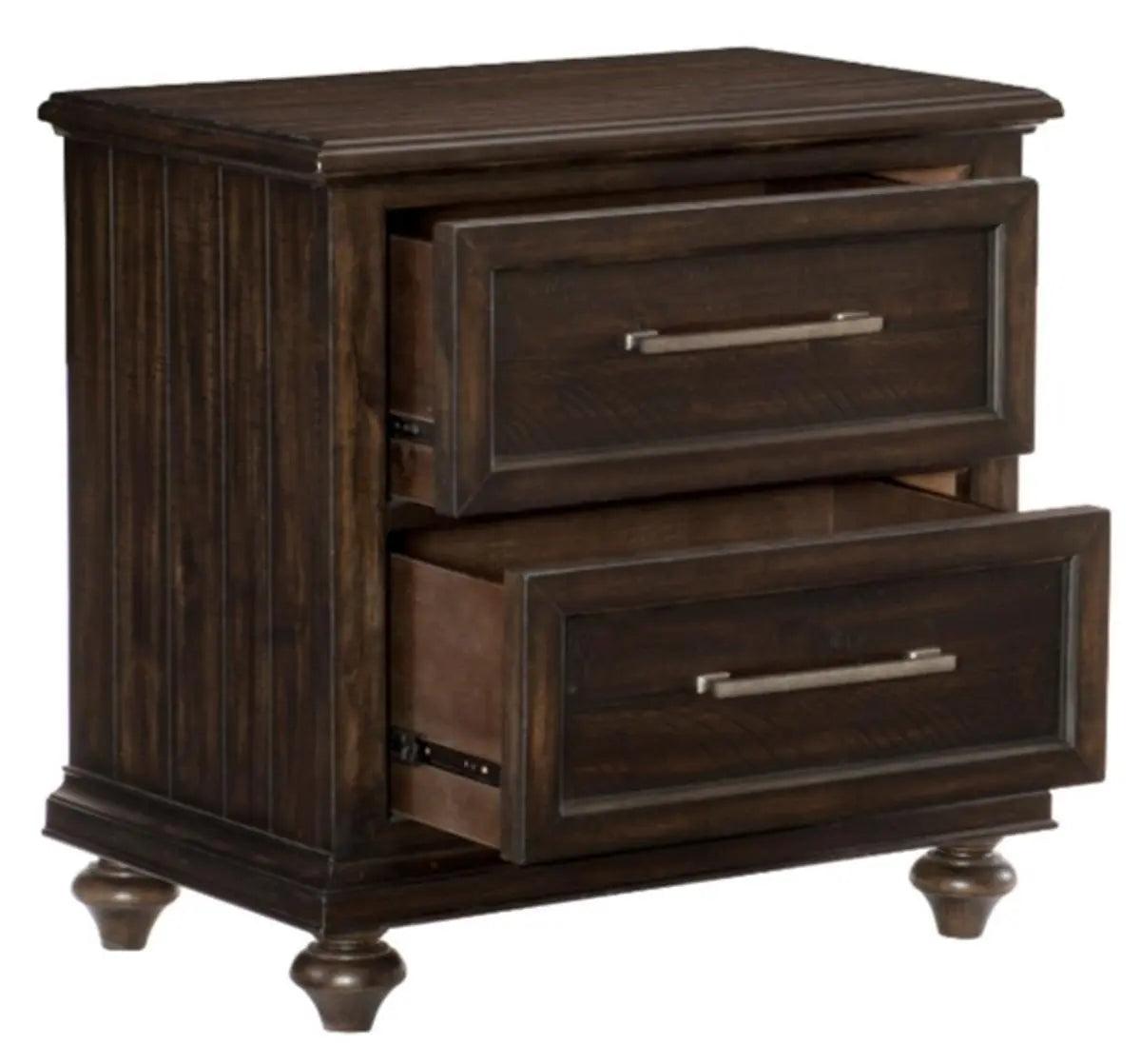 Cardona Nightstand In Driftwood Charcoal 1689 - 4 | Homelegance | Home Elegance USA