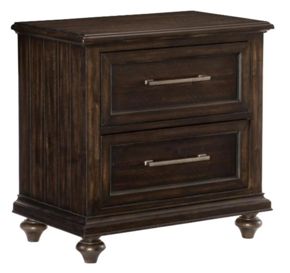 Cardona Nightstand In Driftwood Charcoal 1689 - 4 | Homelegance | Home Elegance USA
