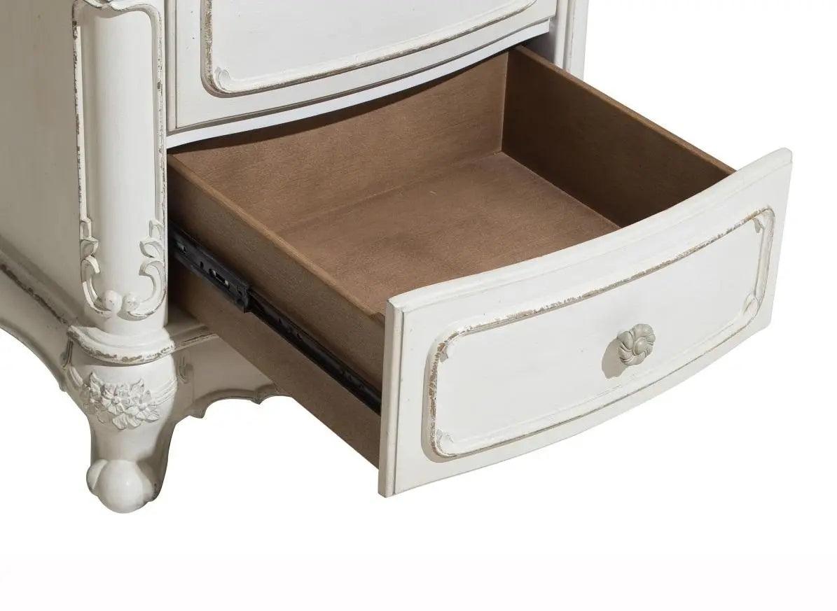 Homelegance Cinderella Night Stand In Antique White With Grey Rub-Through 1386Nw-4
