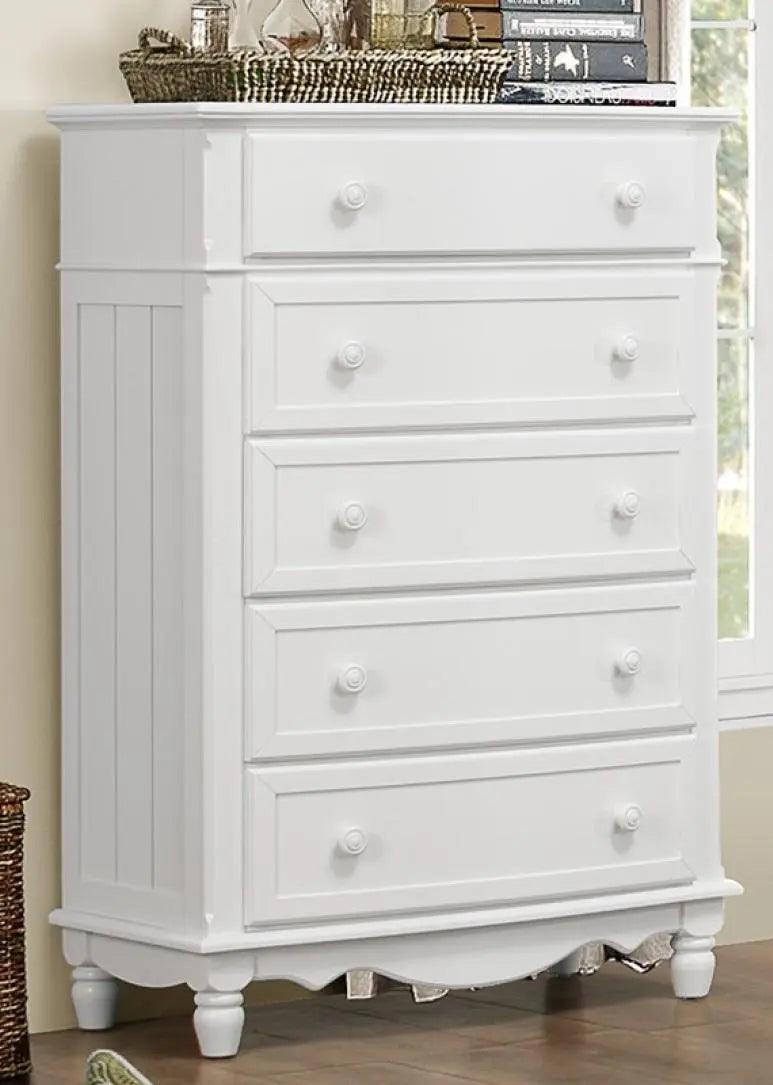 Homelegance Clementine 5 Drawer Chest In White B1799-9