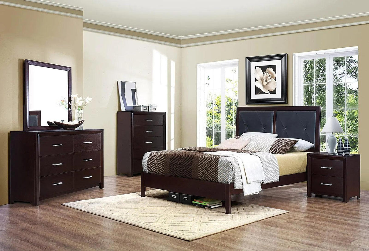 Homelegance Edina 5 Drawer Chest In Espresso-Hinted Cherry 2145-9
