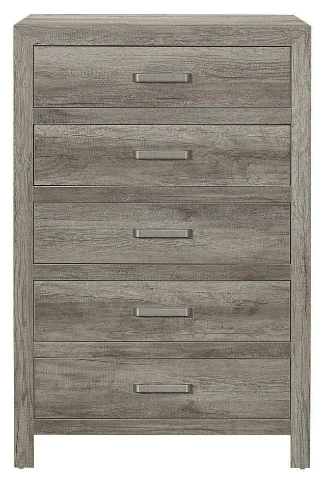 Homelegance Furniture Mandan 5 Drawer Chest In Weathered Gray 1910Gy-9