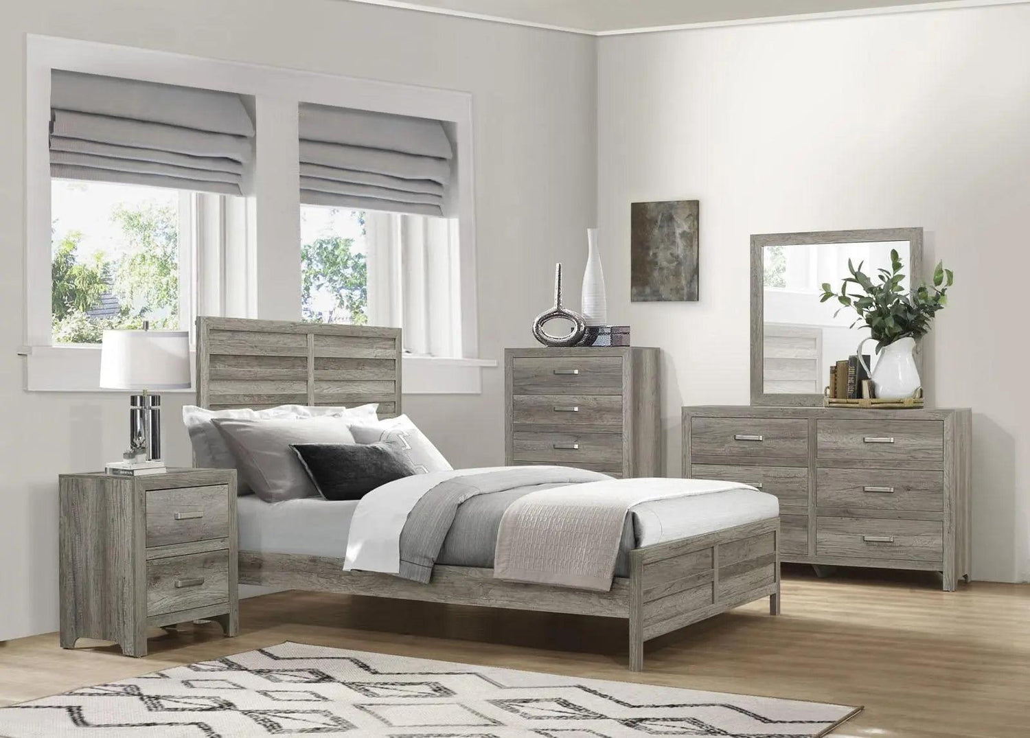 Homelegance Furniture Mandan 5 Drawer Chest In Weathered Gray 1910Gy-9