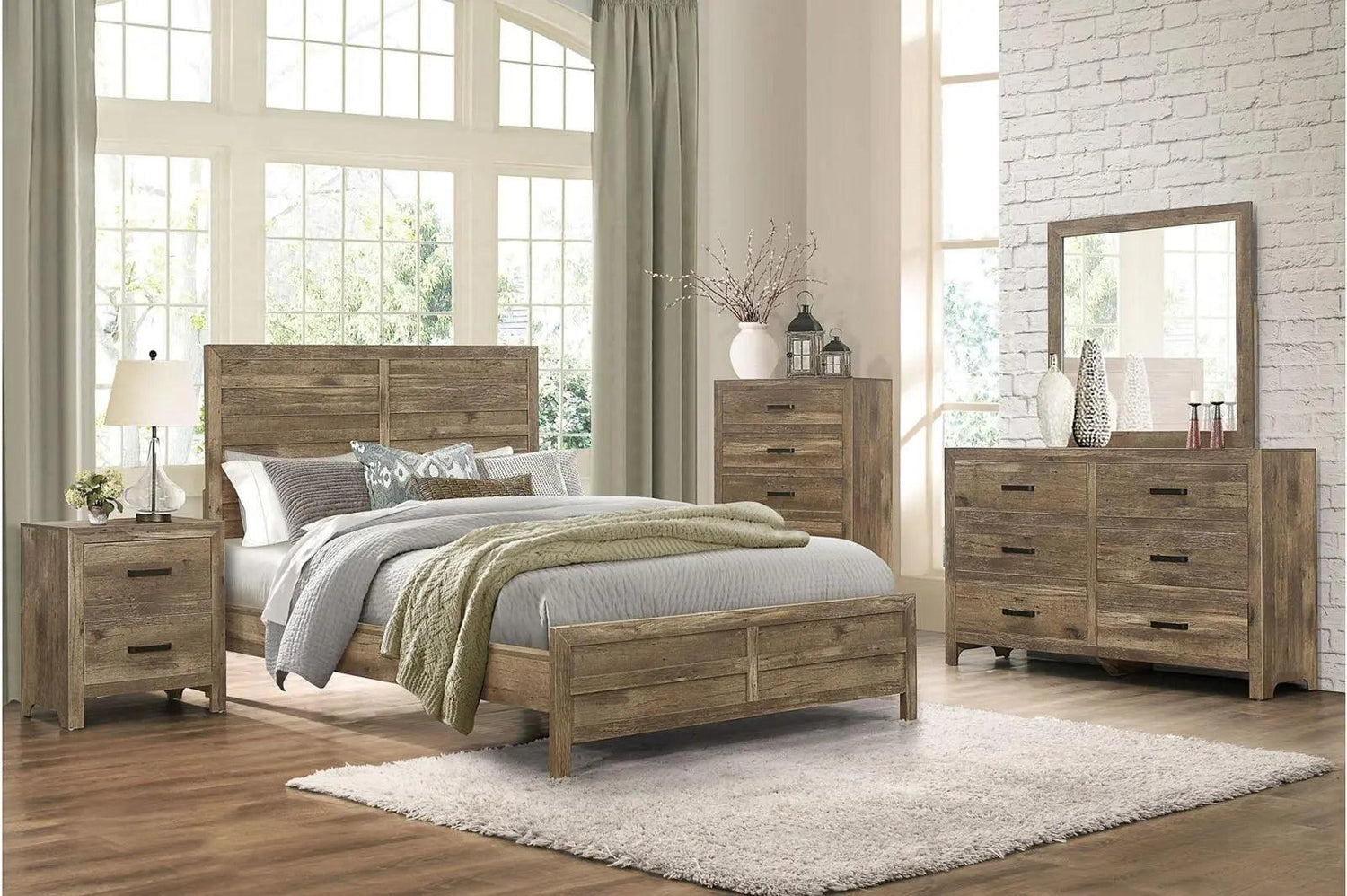 Homelegance Furniture Mandan 5 Drawer Chest In Weathered Pine 1910-9