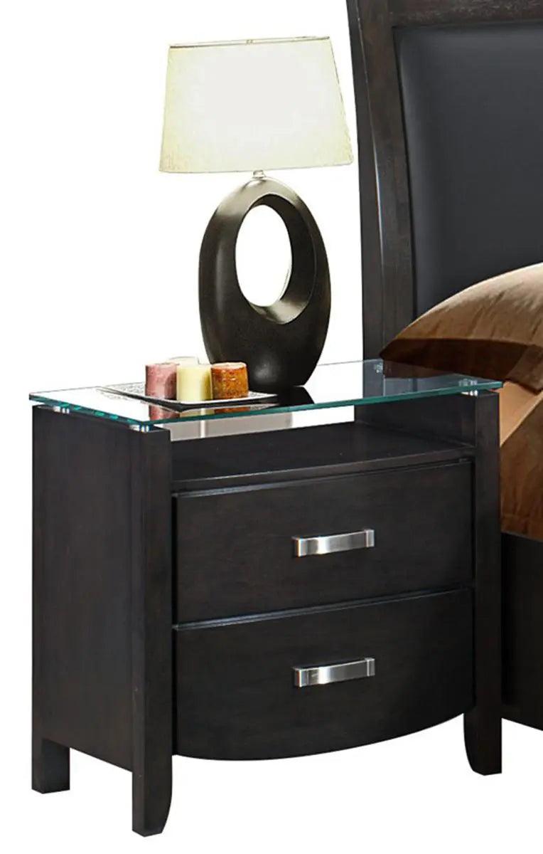Homelegance Lyric 2 Drawer Nightstand In Brownish Gray 1737Ngy-4