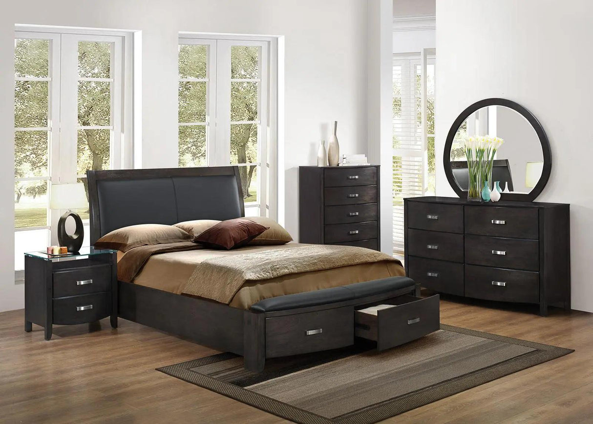 Homelegance Lyric 2 Drawer Nightstand In Brownish Gray 1737Ngy-4