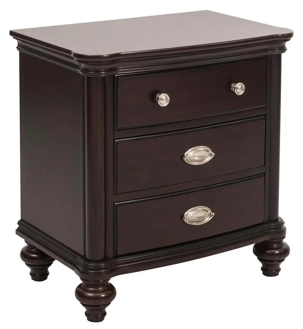 Homelegance Marston 3 Drawer Nightstand In Dark Cherry 2615Dc-4