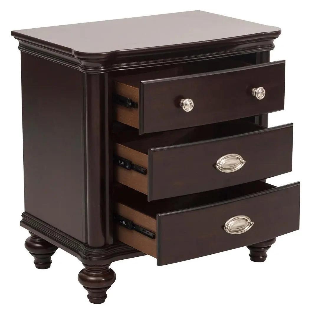 Homelegance Marston 3 Drawer Nightstand In Dark Cherry 2615Dc-4