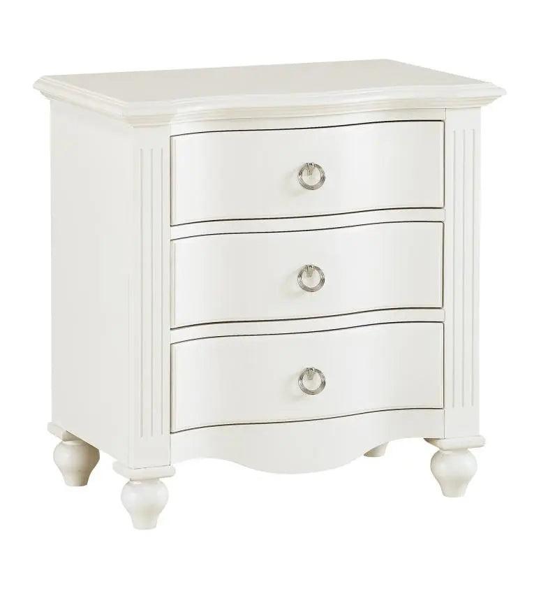 Homelegance Meghan 3 Drawer Nightstand In White 2058Wh-4