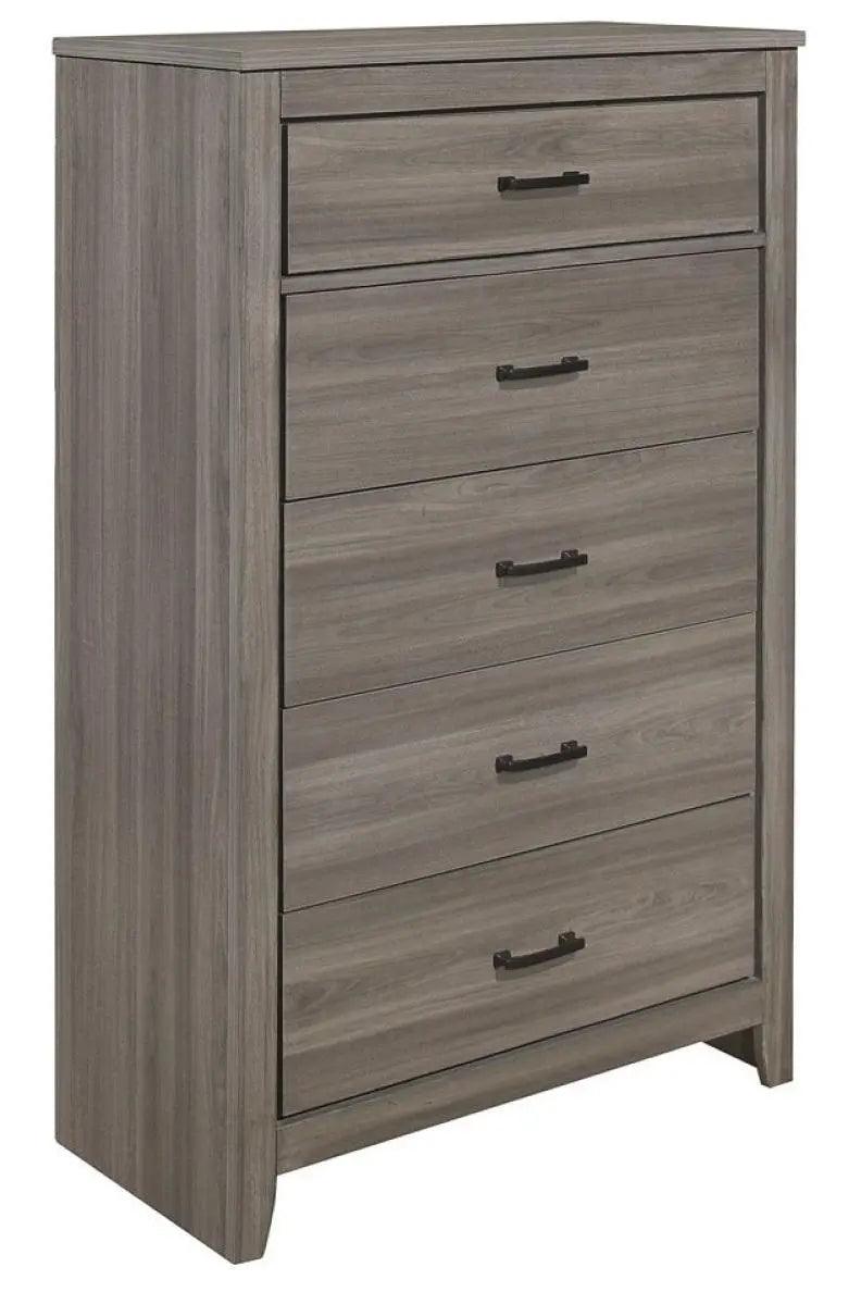 Homelegance Waldorf 5 Drawer Chest In Dark Gray 1902-9