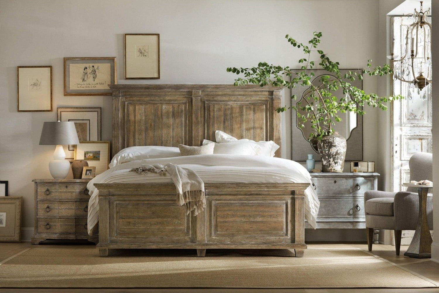 Boheme Laurier Panel Bed | Hooker | Home Elegance USA