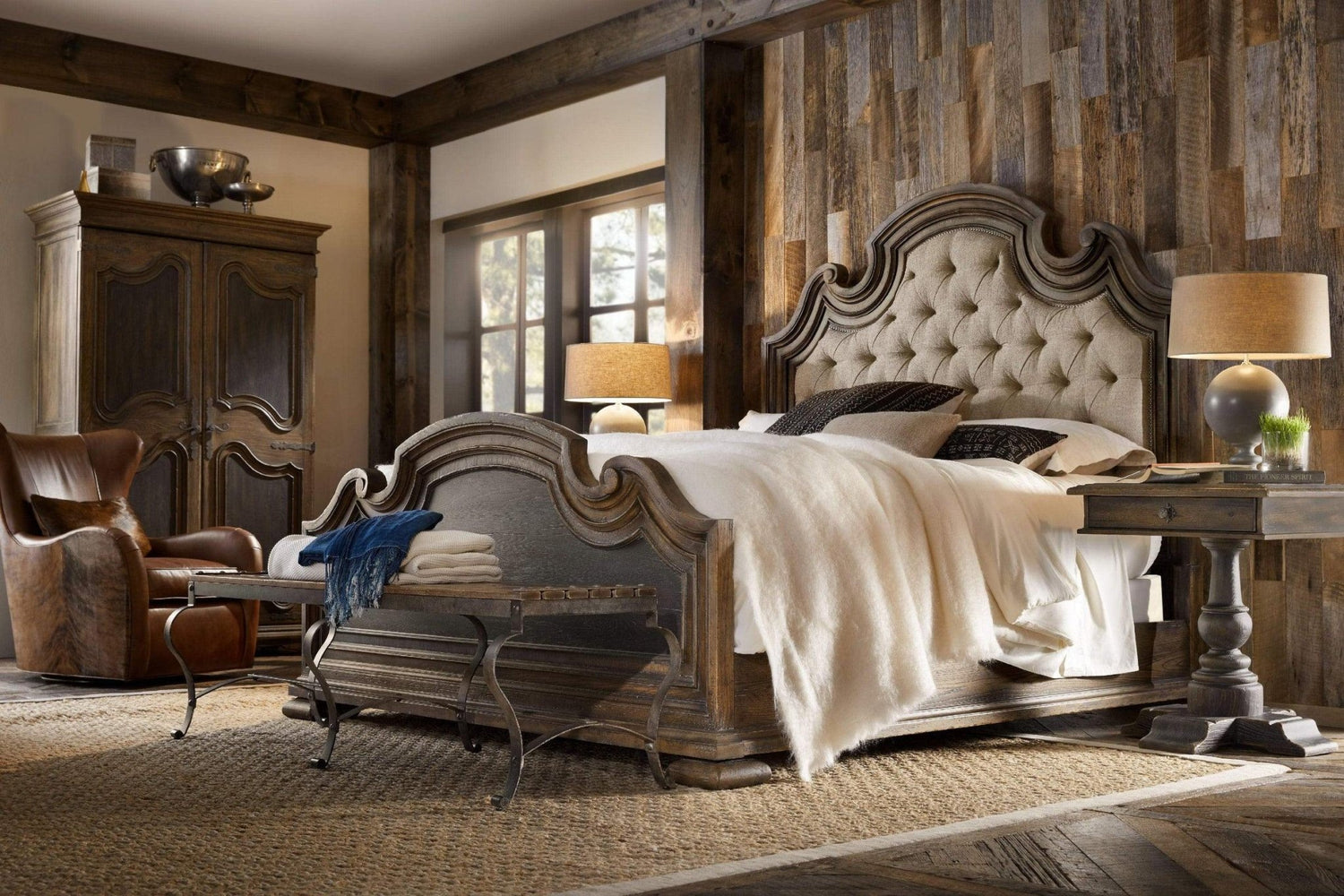 Bedroom Fair Oaks King Upholstered Bed | Hooker | Home Elegance USA