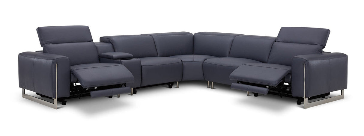 Hudson 6-Piece Sectional Leather w/3 Power Recliners | BH Design - Home Elegance USA