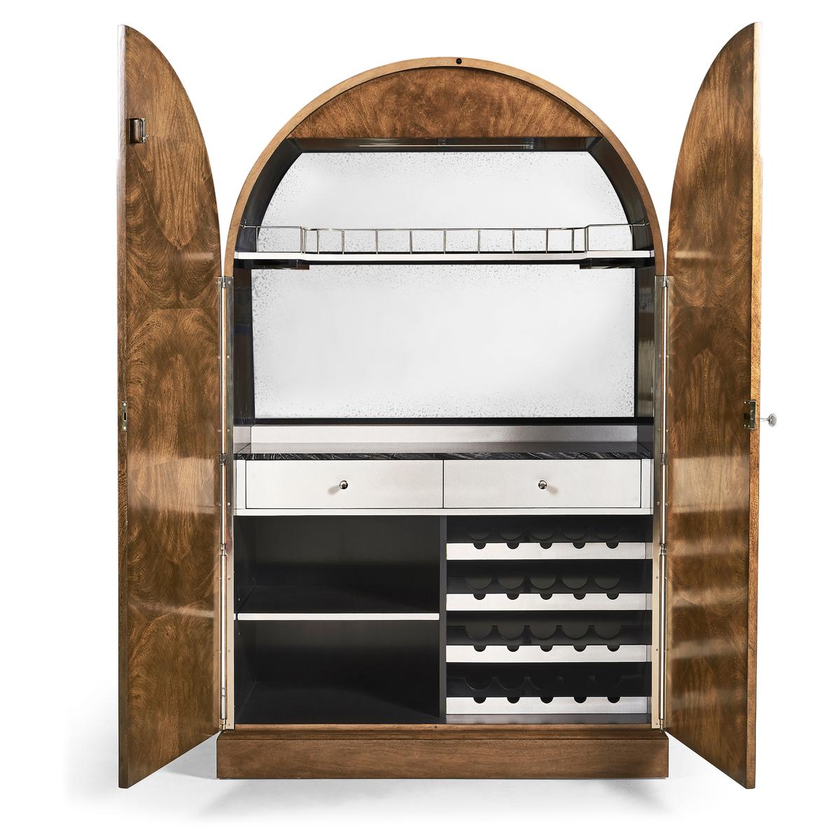 Jacques Bar Armoire in Natural Cerejeira Finish with Stone Top | Jonathan Charles