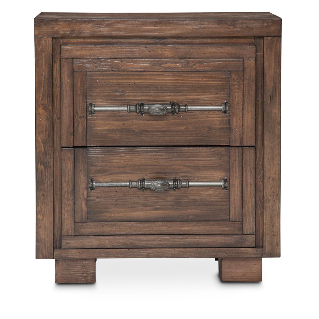 Carrollton Nightstand, 2 Drawers In Rustic Ranch - Ki - Crln042 - 407N | Aico | Home Elegance USA