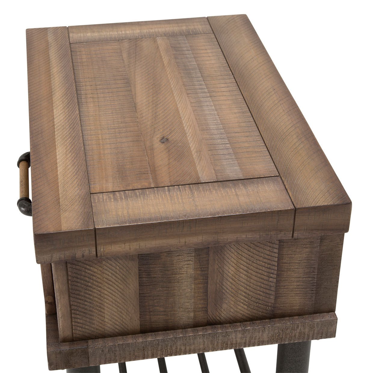 Crossings Side Table W - Drawer In Reclaimed Barn - Ki - Crsg040 - 217 | Aico | Home Elegance USA