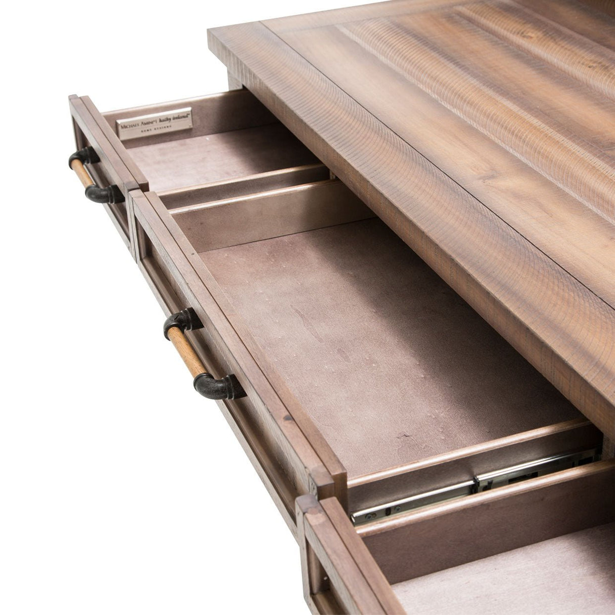 Crossings Writing Desk With File Cabinet In Reclaimed Barn - Ki - Crsg277 - Crsg250 - 217 | Aico | Home Elegance USA