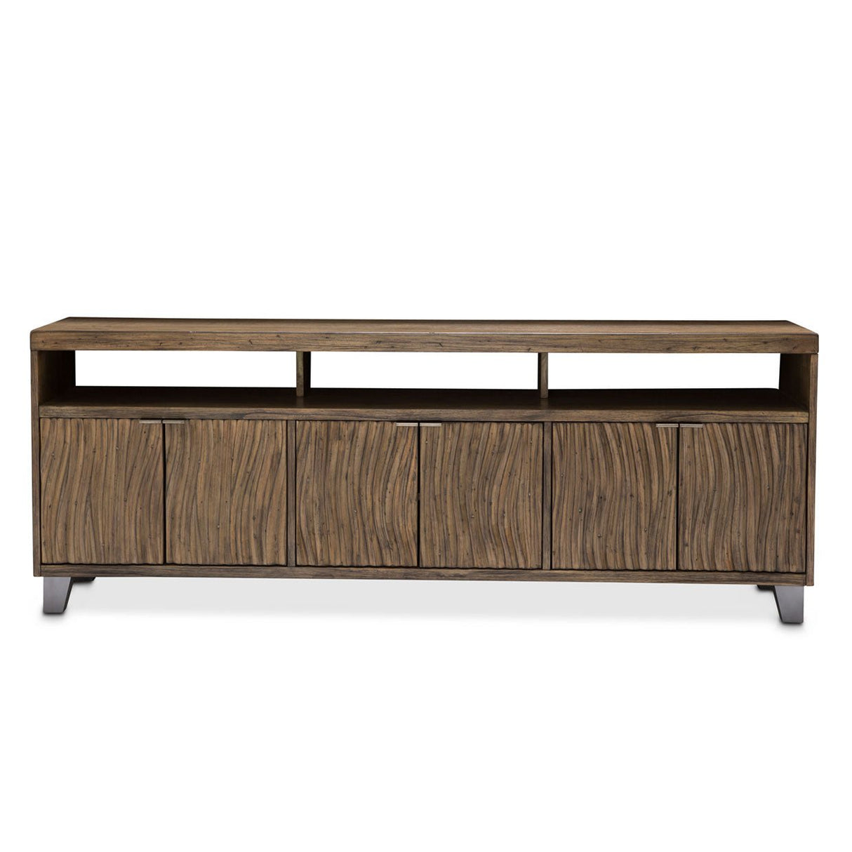 Del Mar Square Tv Console In Boardwalk - Ki - Delm081 - 215 | Aico | Home Elegance USA