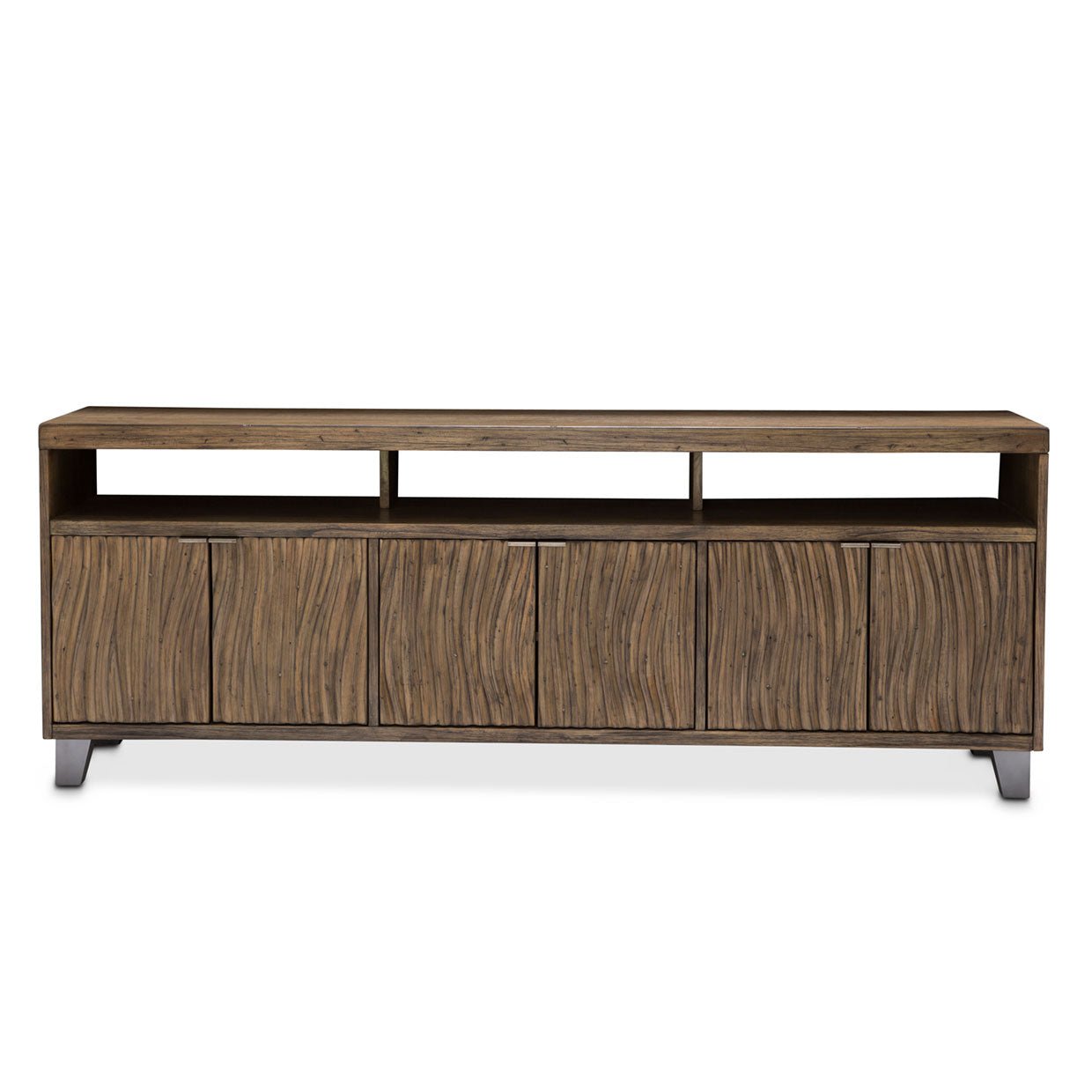Del Mar Square Tv Console In Boardwalk - Ki - Delm081 - 215 | Aico | Home Elegance USA