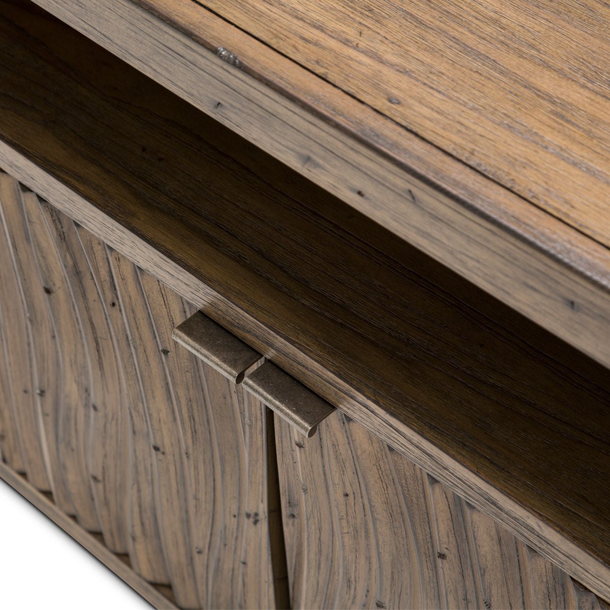 Del Mar Square Tv Console In Boardwalk - Ki - Delm081 - 215 | Aico | Home Elegance USA
