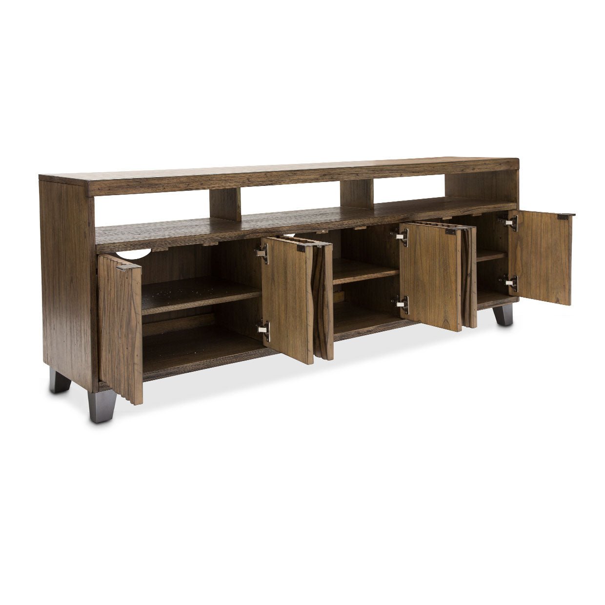 Del Mar Square Tv Console In Boardwalk - Ki - Delm081 - 215 | Aico | Home Elegance USA