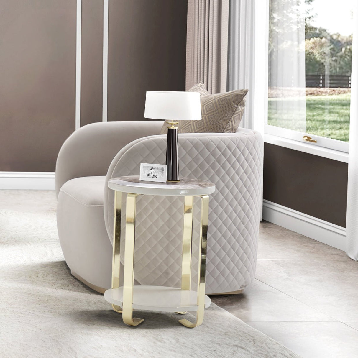 Ariana Chairside Table | Aico | Home Elegance USA