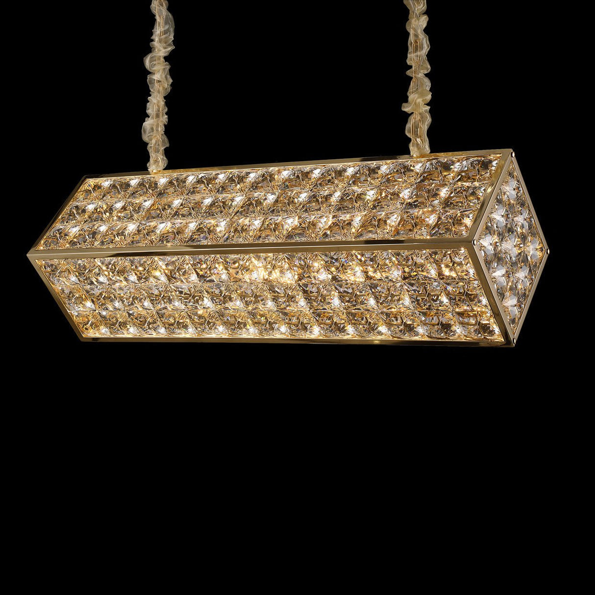 Cubes Light Rectangular Chandelier - Lt - Ch1006 - Gld | Aico | Home Elegance USA