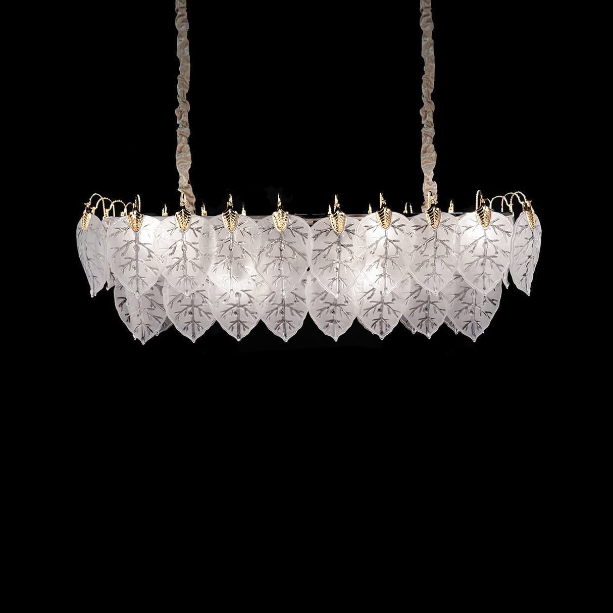 Autumn White Rectangular 12 Light Chandelier - Lt - Ch972 - 12Clr | Aico | Home Elegance USA