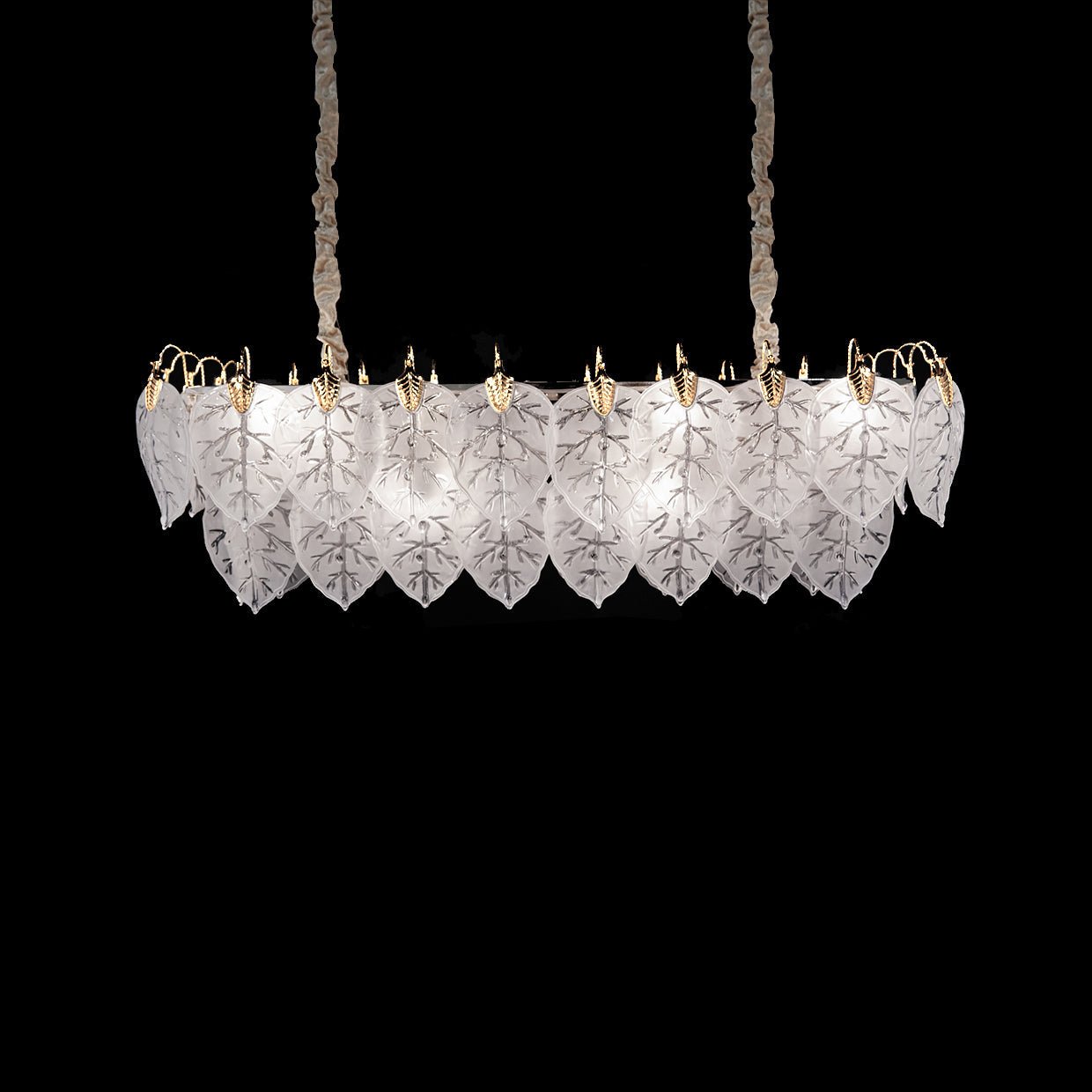 Autumn White Rectangular 12 Light Chandelier - Lt - Ch972 - 12Clr | Aico | Home Elegance USA