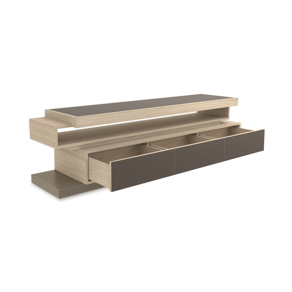 La Moda Media Console with Smoked Bronze Glass | Caracole Modern