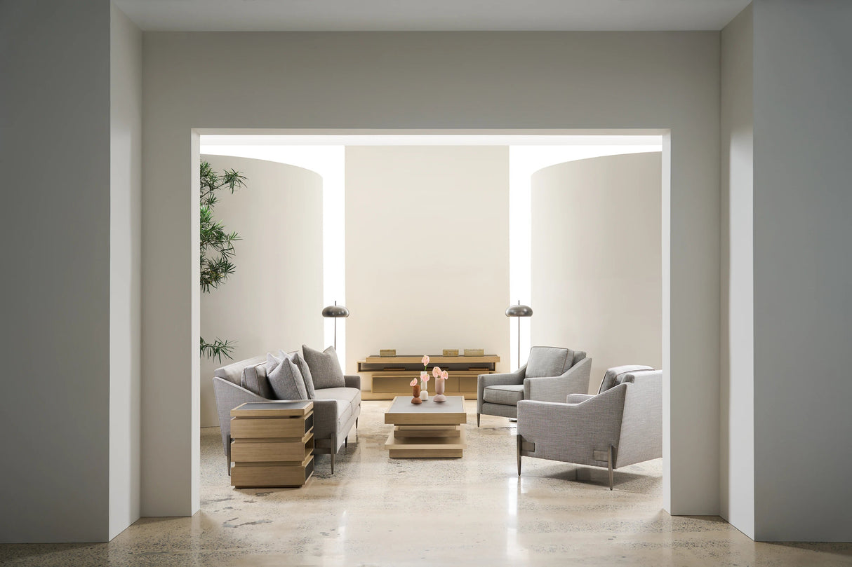 La Moda Media Console with Smoked Bronze Glass | Caracole Modern