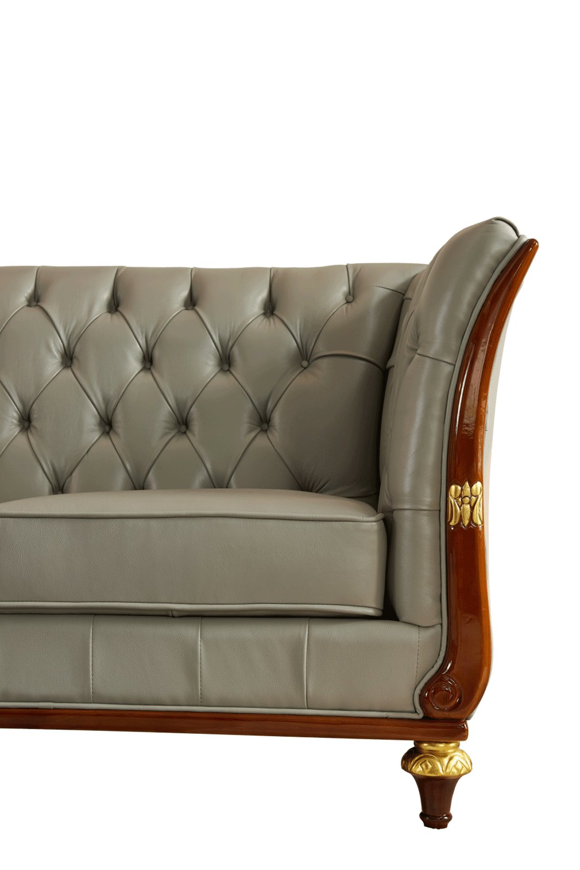 401 Grey Leather Armchair - 4011 | ESF | Home Elegance USA