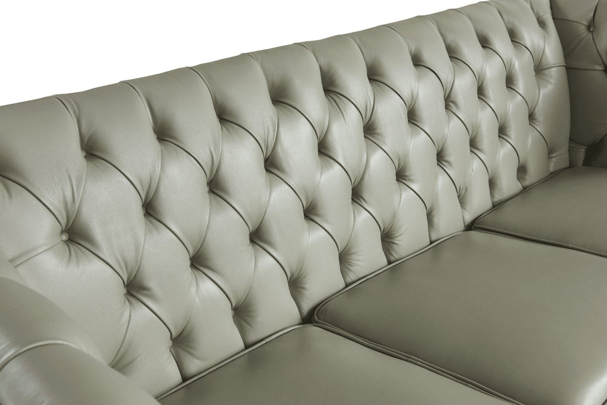 401 Grey Leather Armchair - 4011 | ESF | Home Elegance USA