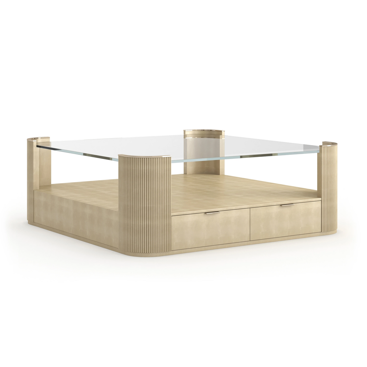Love Square Cocktail Table Oracle Leaf Finish | Caracole Classic