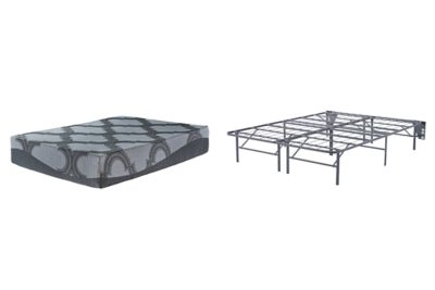 Ashley Gray 12 Inch Ashley Hybrid M628M7 Queen Foundation with Mattress | Home Elegance USA