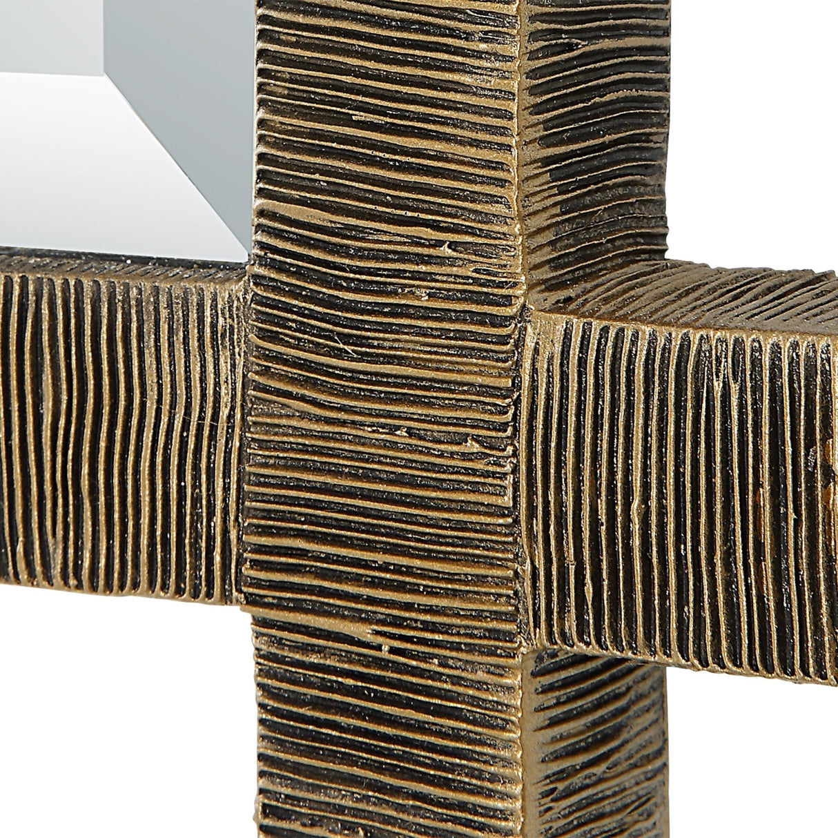 Abanu Ribbed Gold Dressing Mirror | Uttermost | Home Elegance USA