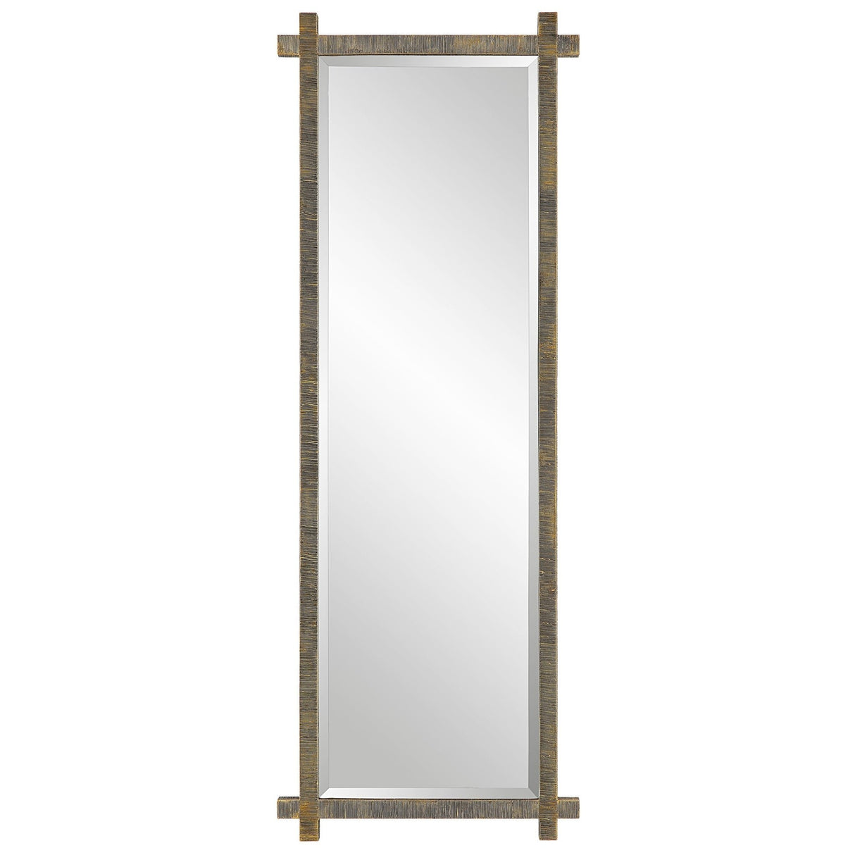 Abanu Ribbed Gold Dressing Mirror | Uttermost | Home Elegance USA