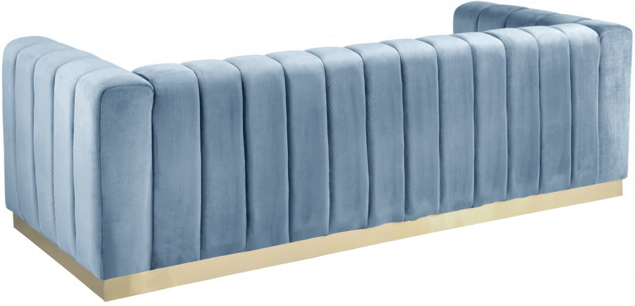 Marlon 3 Piece Living Room Set In Sky Blue - 603Skyblu-S-3Set | Meridian - sold by Home Elegance USA