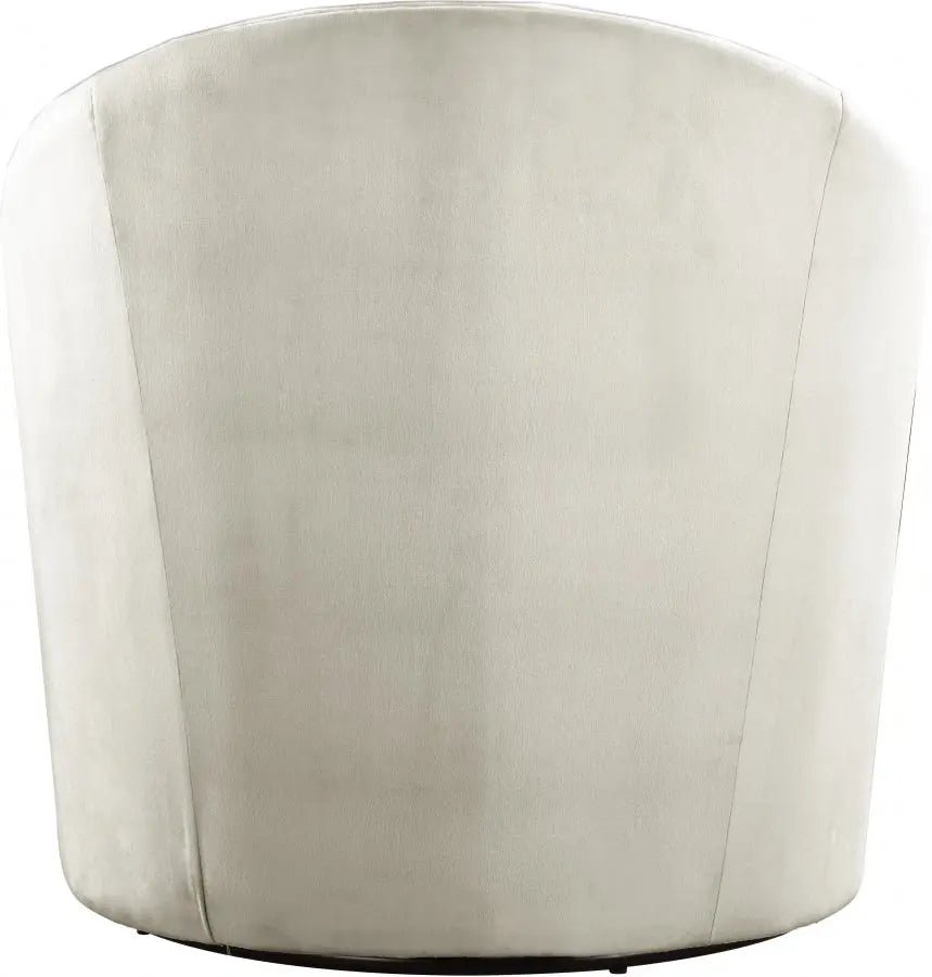 Alessio Velvet Accent Chair In Cream - 501Cream | Meridian | Home Elegance USA