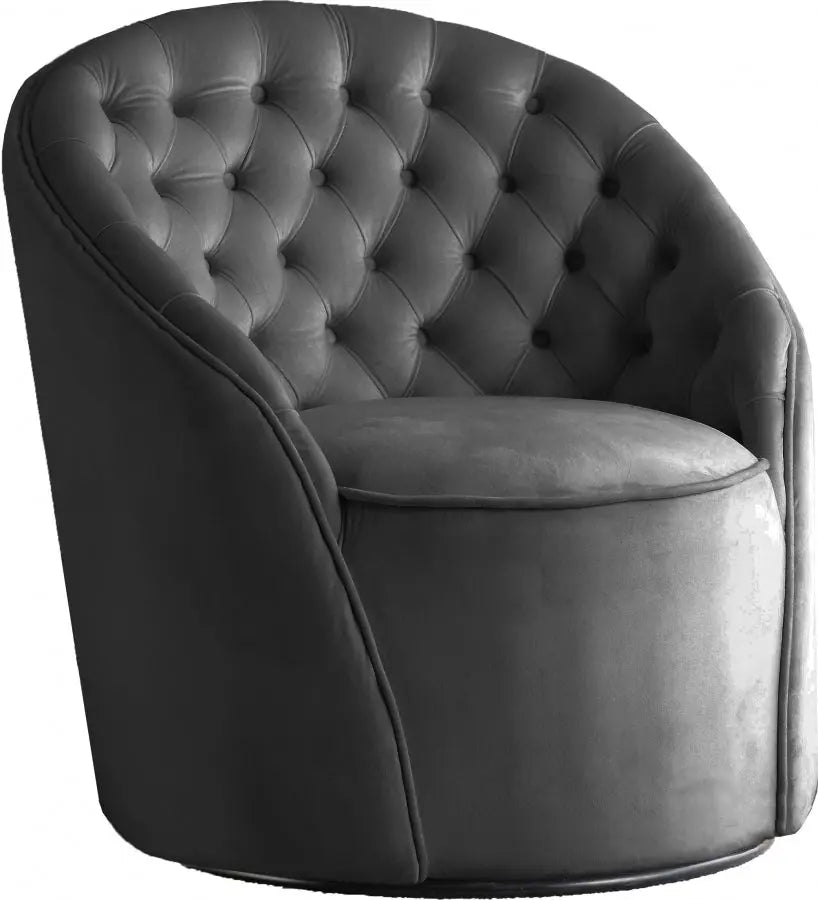 Alessio Velvet Accent Chair In Grey - 501Grey | Meridian | Home Elegance USA
