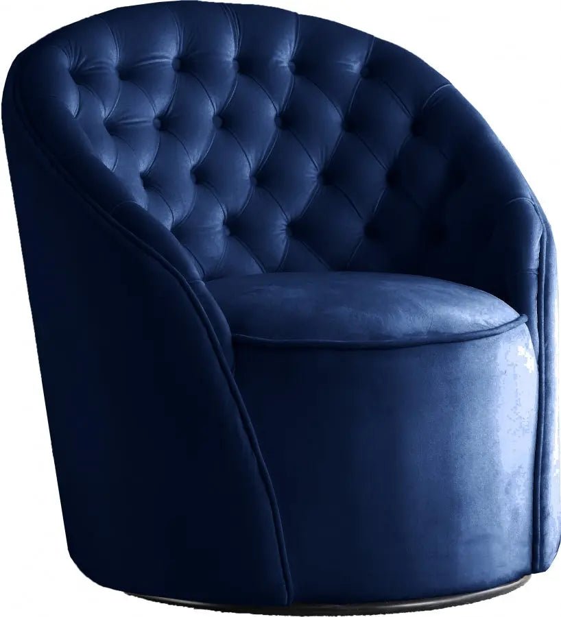 Alessio Velvet Accent Chair In Navy - 501Navy | Meridian | Home Elegance USA