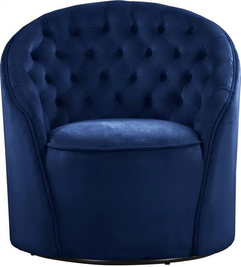 Alessio Velvet Accent Chair In Navy - 501Navy | Meridian | Home Elegance USA