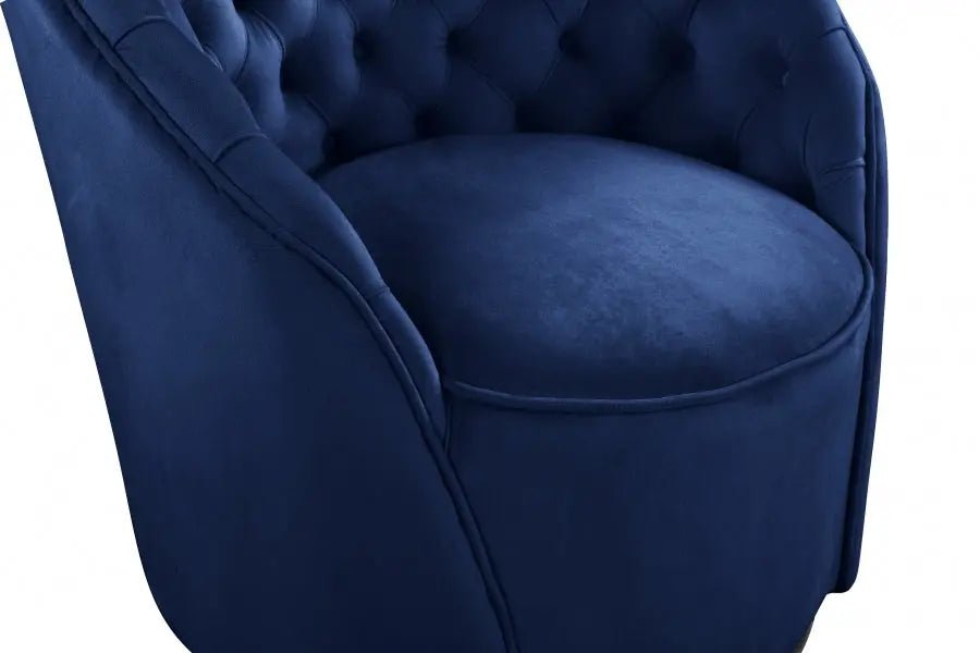Alessio Velvet Accent Chair In Navy - 501Navy | Meridian | Home Elegance USA