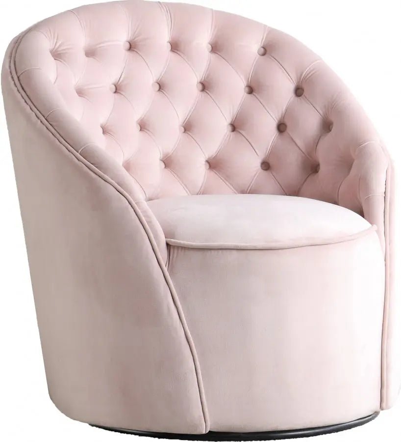 Alessio Velvet Accent Chair In Pink - 501Pink | Meridian | Home Elegance USA