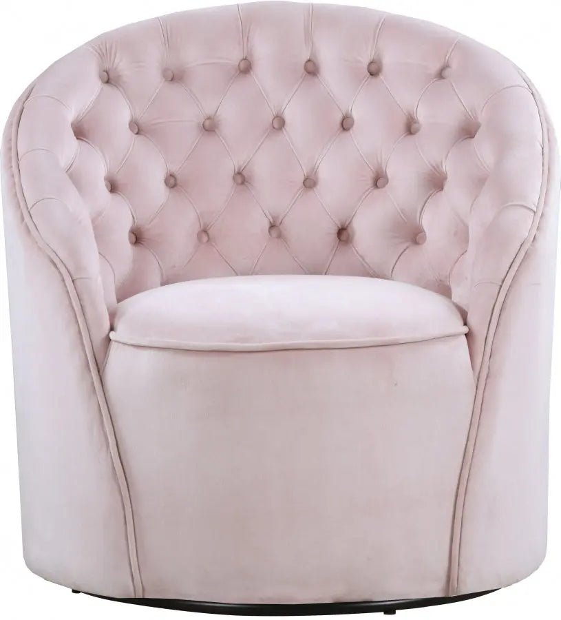 Alessio Velvet Accent Chair In Pink - 501Pink | Meridian | Home Elegance USA