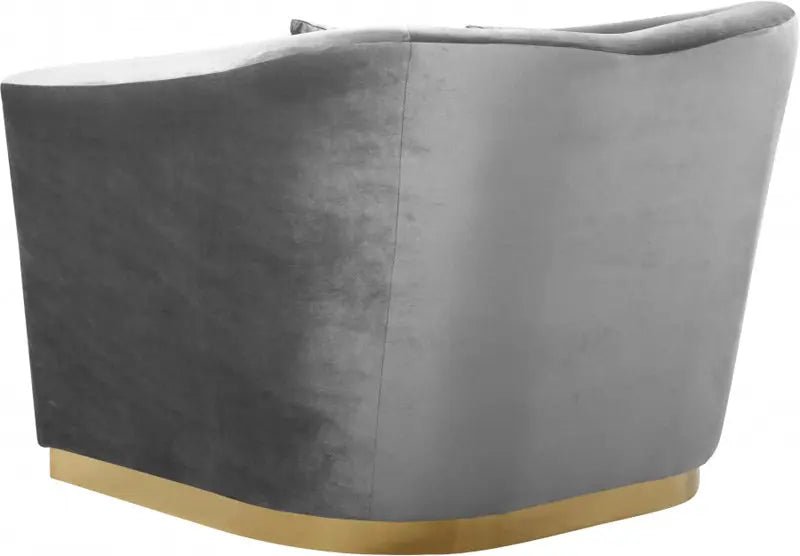 Arabella Velvet Chair In Grey - 617Grey - C | Meridian | Home Elegance USA