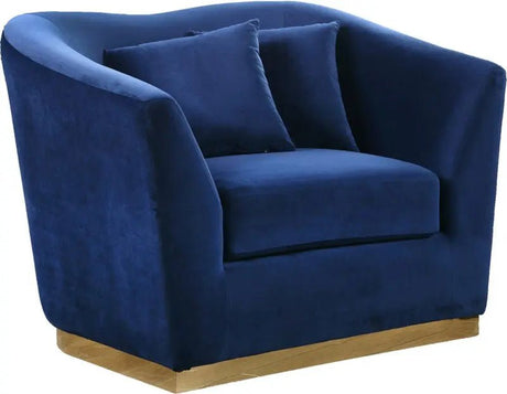 Arabella Velvet Chair In Navy - 617Navy - C | Meridian | Home Elegance USA