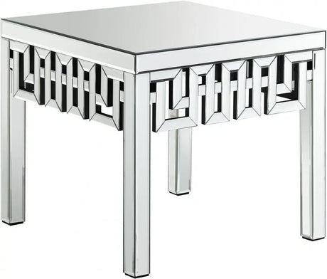 Aria End Table In Mirrored - 412 - E | Meridian | Home Elegance USA