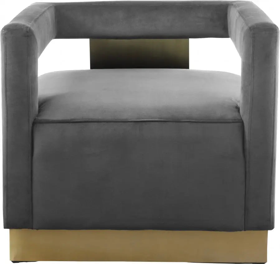 Armani Velvet Accent Chair In Grey - 597Grey | Meridian | Home Elegance USA
